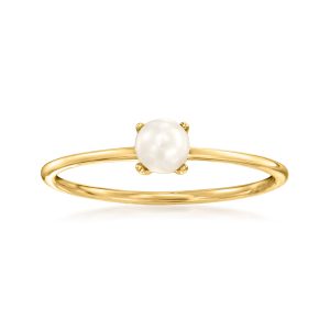 RS rein von Ross-Simonen 4mm kultivierter Perlenring in 14kt Gelbgold