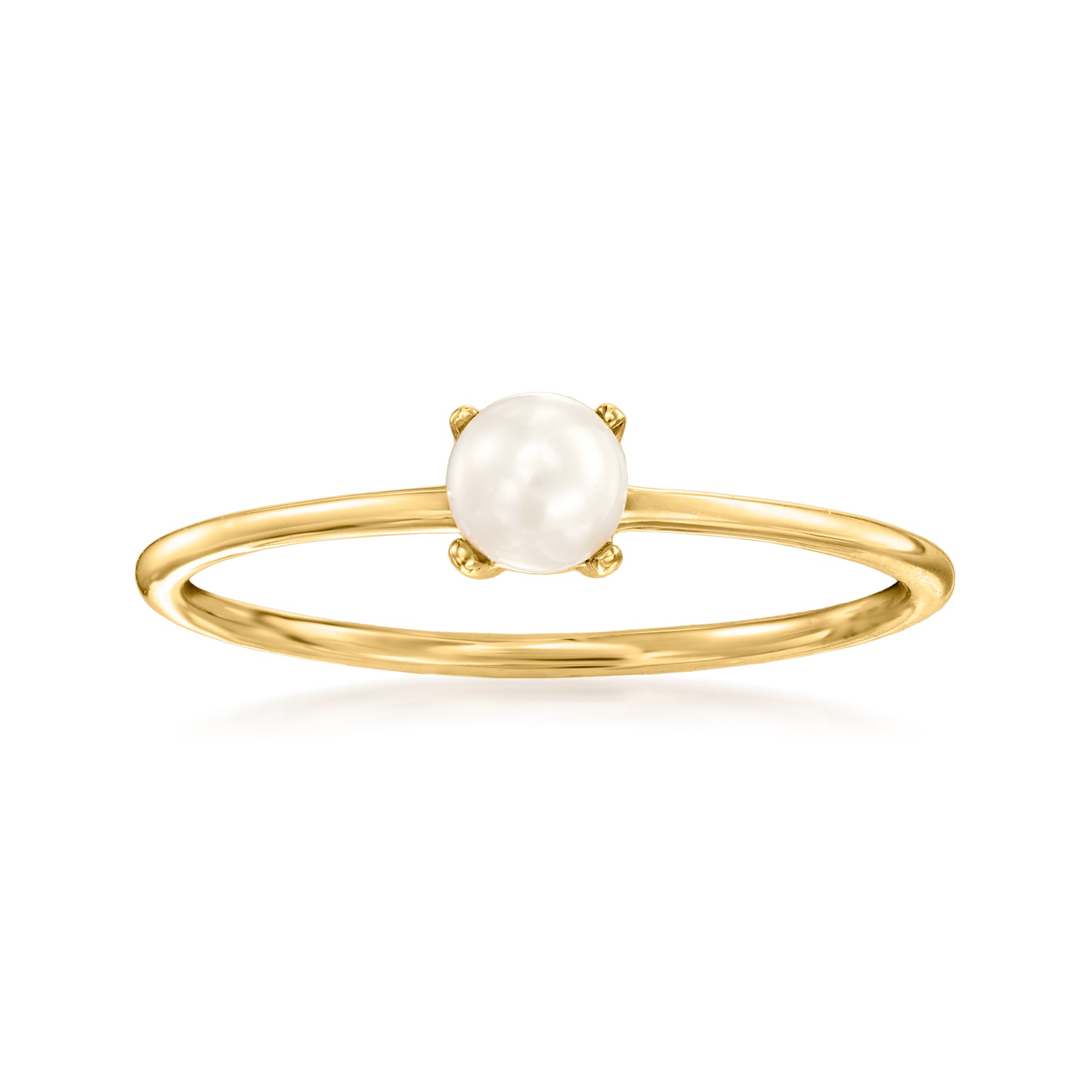 RS Pure Von Ross-Simons Ring aus 4mm Zuchtperlen in 14kt Gelbgold