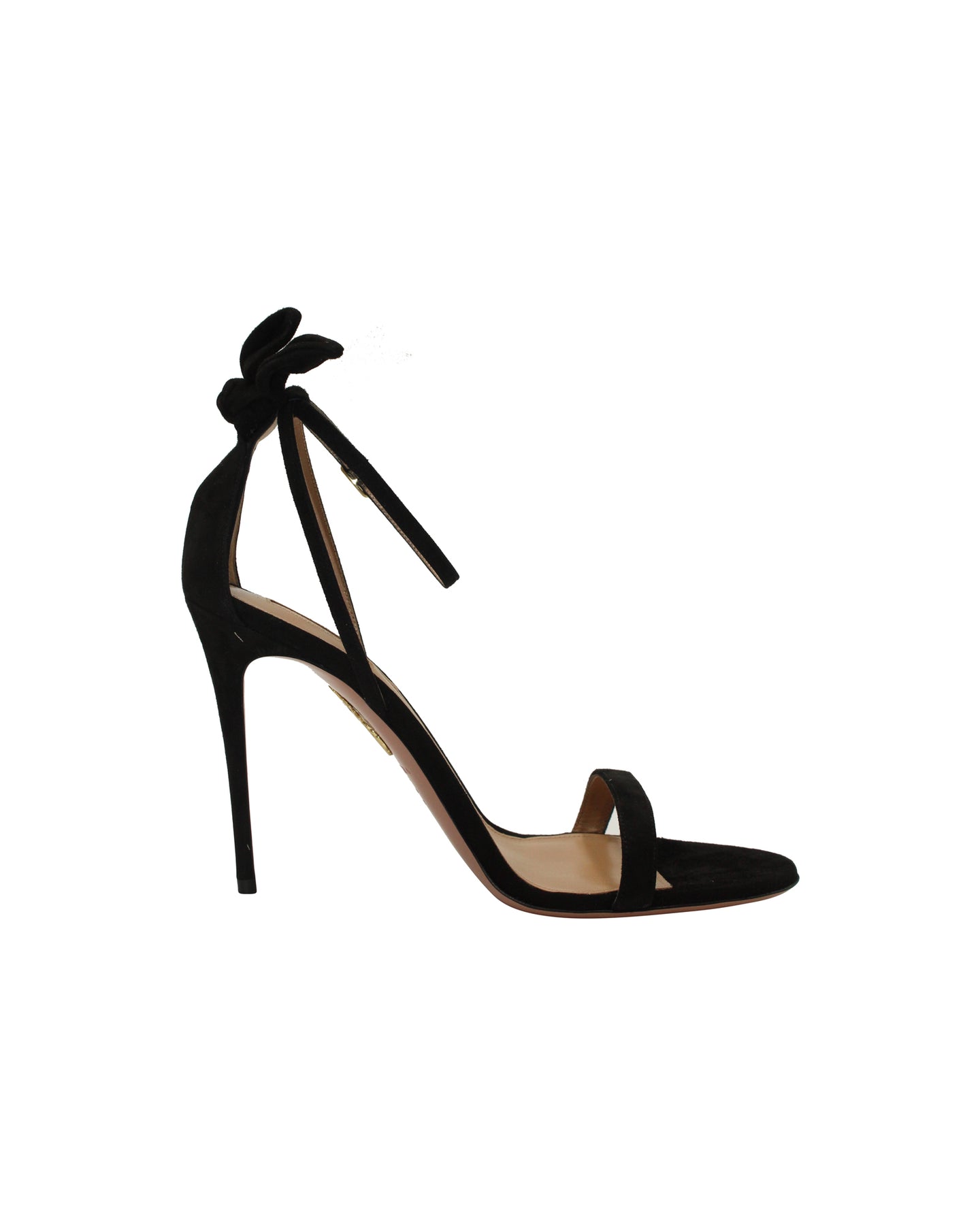 Aquazzura Fliege 105 Sandalen aus schwarzem Wildleder