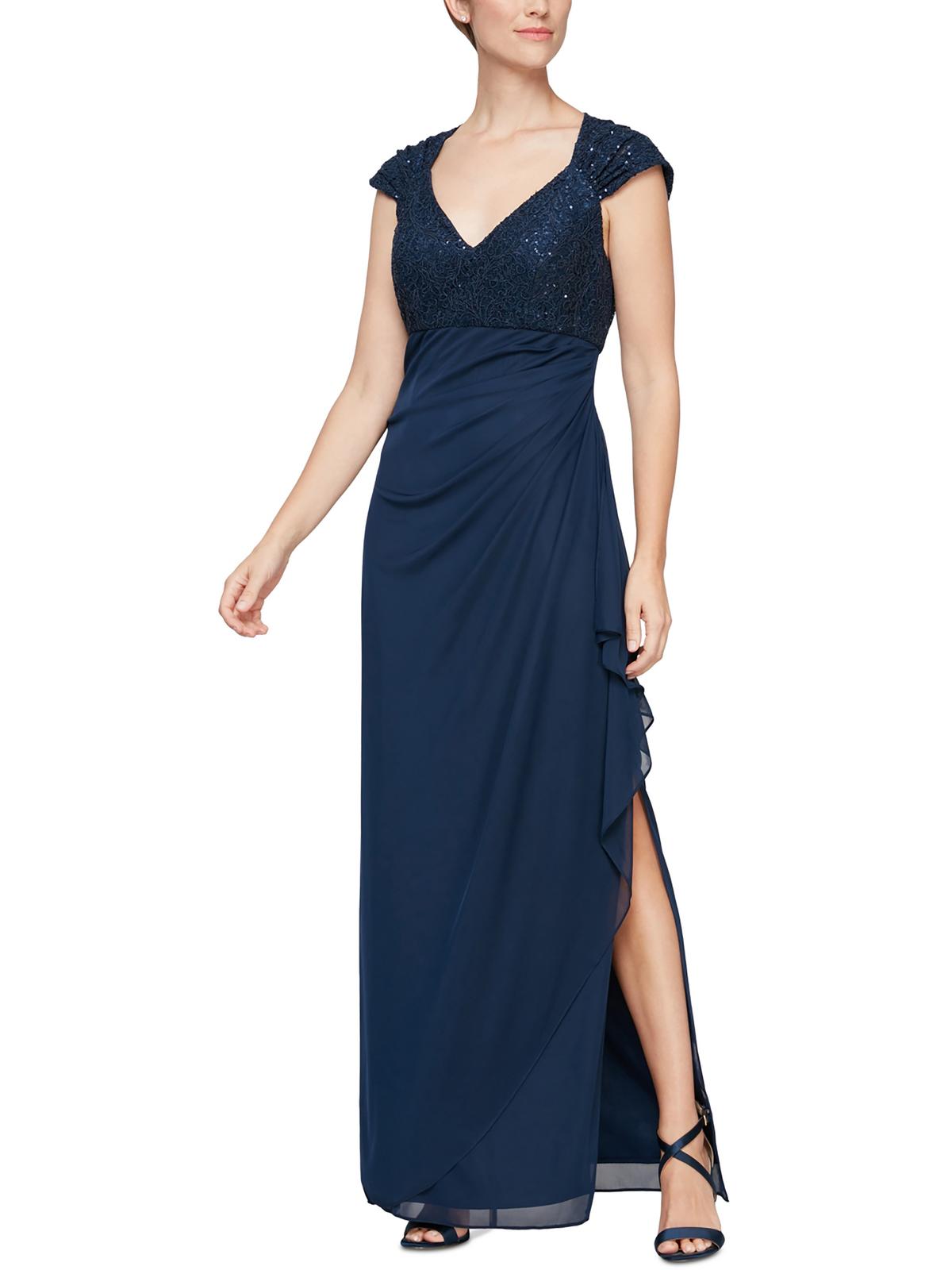 Damen Spitze Bodice Langes Abendkleid
