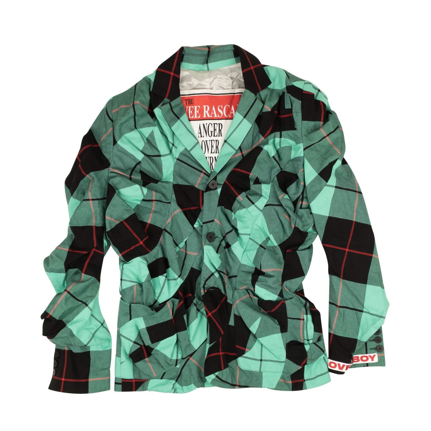 Charles Jeffrey Loverboy Tartan Wibble Anzugjacke – Petrol
