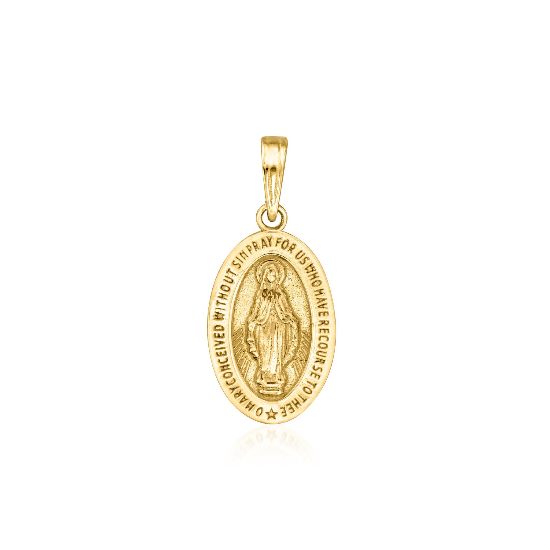 Kanarische 10kt Gelbgold Miraculous Medal Anhänger
