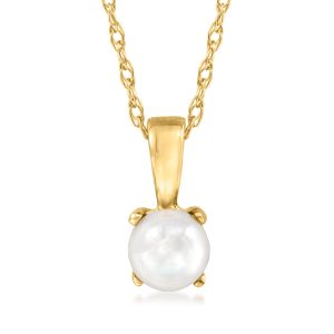 RS Pure Von Ross-Simons Halskette mit 4mm großen Zuchtperlen in 14kt Gelbgold
