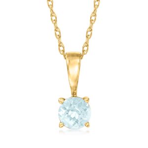 RS Pure Von Ross-Simons Aquamarin Anhänger Halskette in 14kt Gelbgold