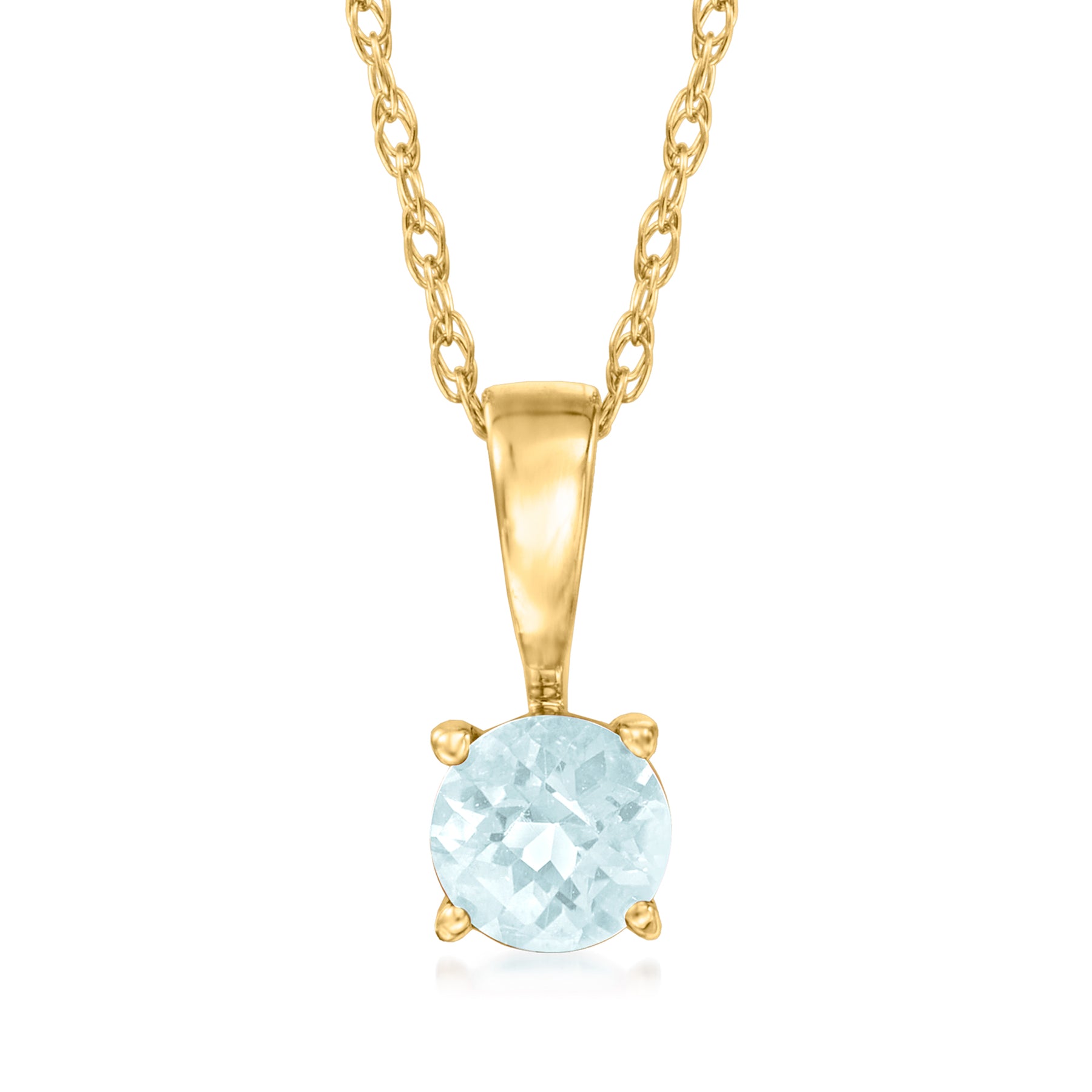 RS Pure Von Ross-Simons Aquamarin Anhänger Halskette in 14kt Gelbgold