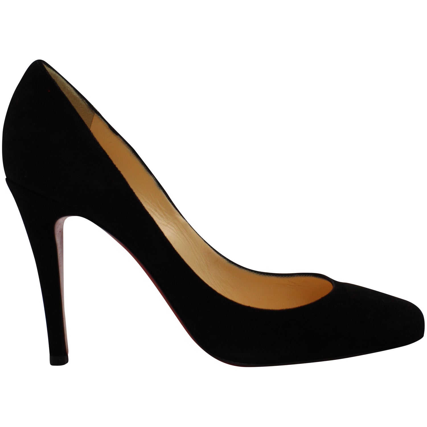 Christian Louboutin Quadratische Zehen Pumps aus schwarzem Wildleder
