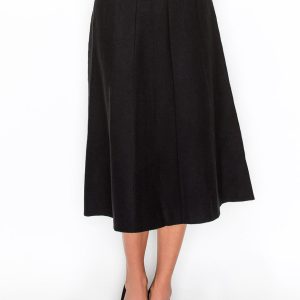 schwarz gefaltet stricken midi Rock 7833046122556
