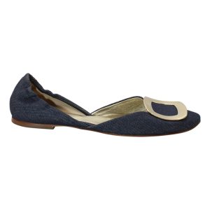 Roger Vivier Chip Buckle D’orsay Wohnungen in marine blau Denim 7703696769084