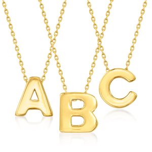 Ross-Simons 14kt Gelbgold Mini Initial Halskette