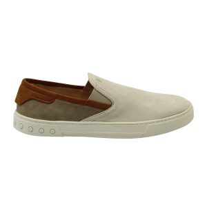 Tod's Slip On Low Top Sneaker aus beigefarbenem Wildleder