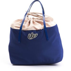 BYBLOS Chic Fabric Shopper tote mit patent frauen akzente