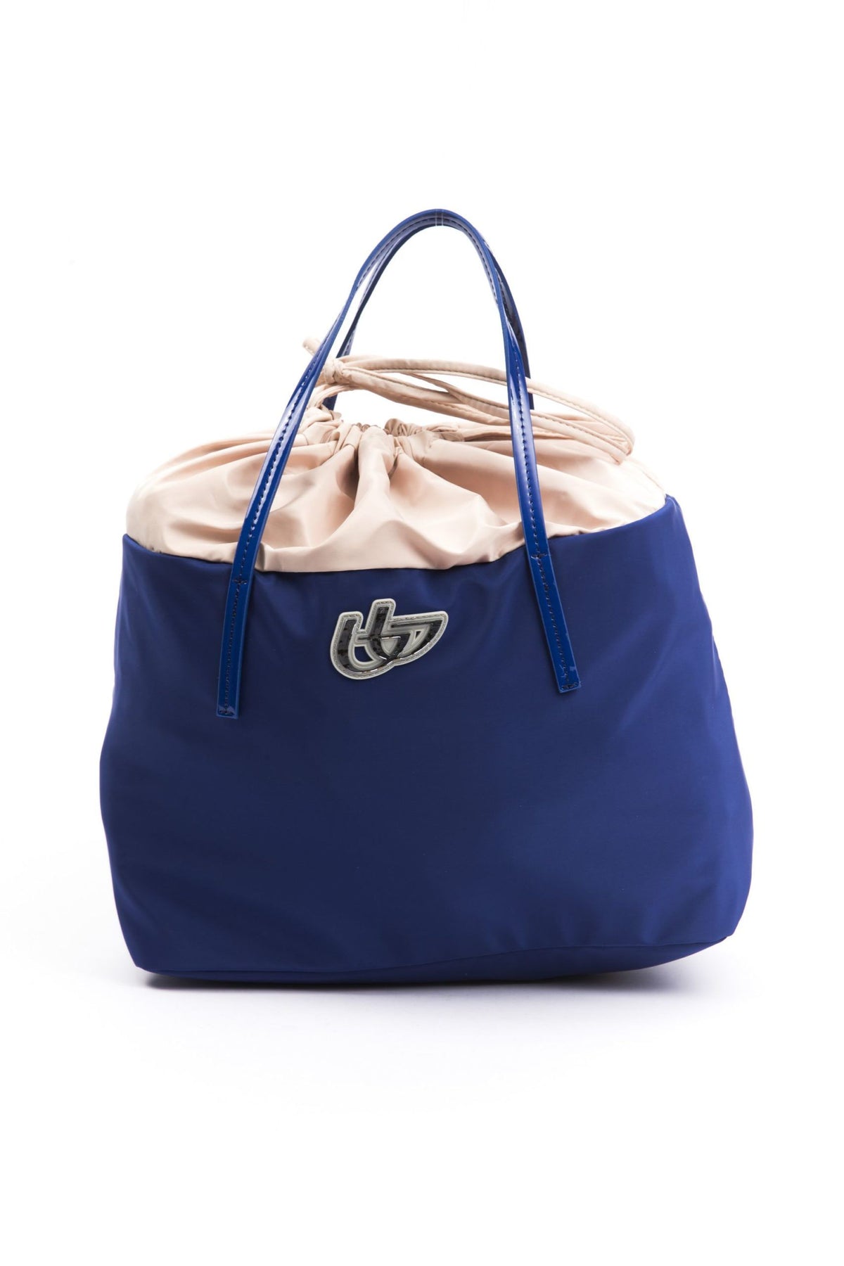 BYBLOS Chic Stoff Shopper Tragetasche mit Patent Damen Akzente