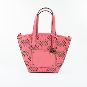 Michael Kors Kimber Small Tee rosa Leder 2-in-1 Reißverschluss Tote Messenger Tasche Damen Geldbörse