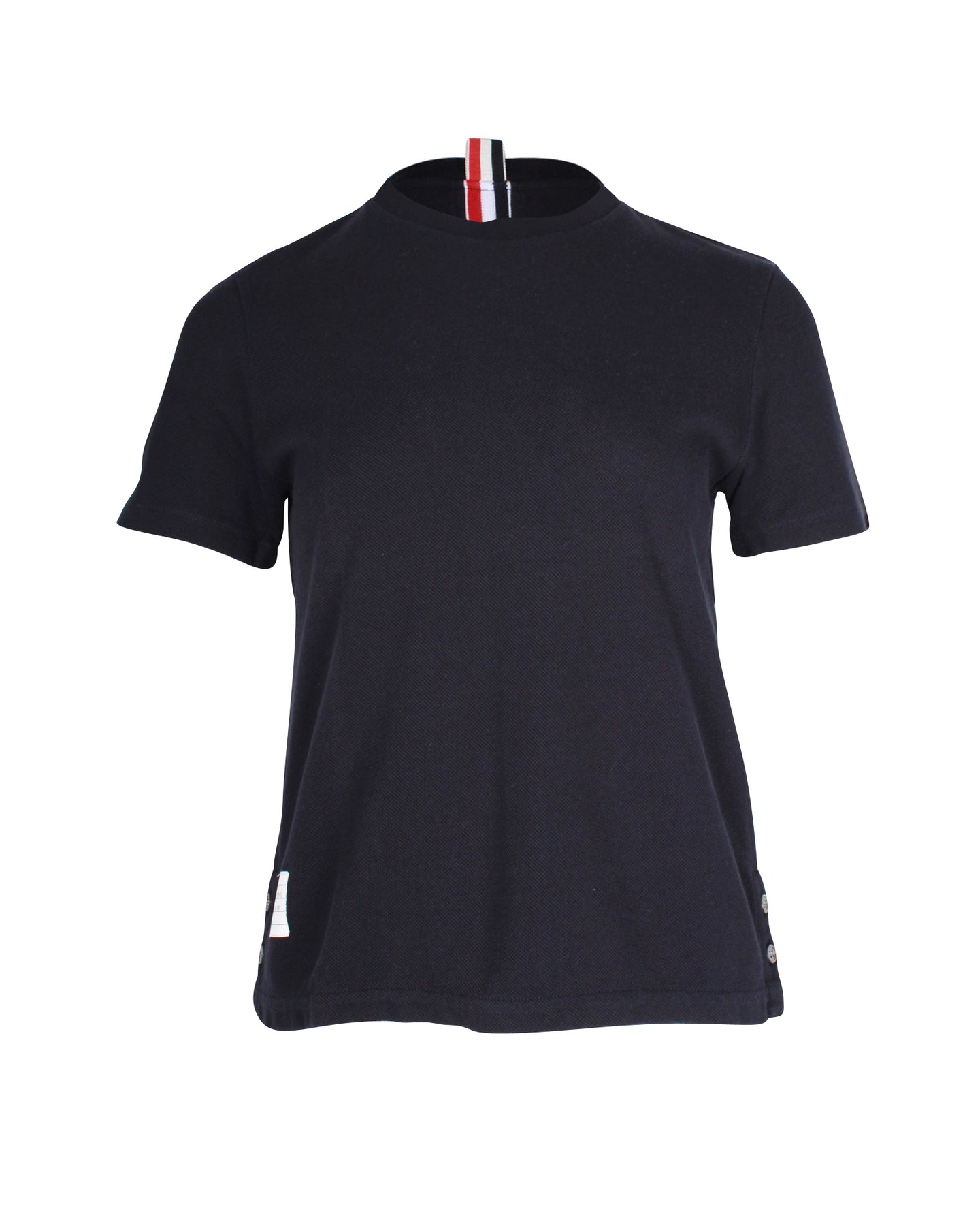 Thom Browne RWB Rückenstreifen Relax Fit T-Shirt aus Dunkelblau Baumwolle