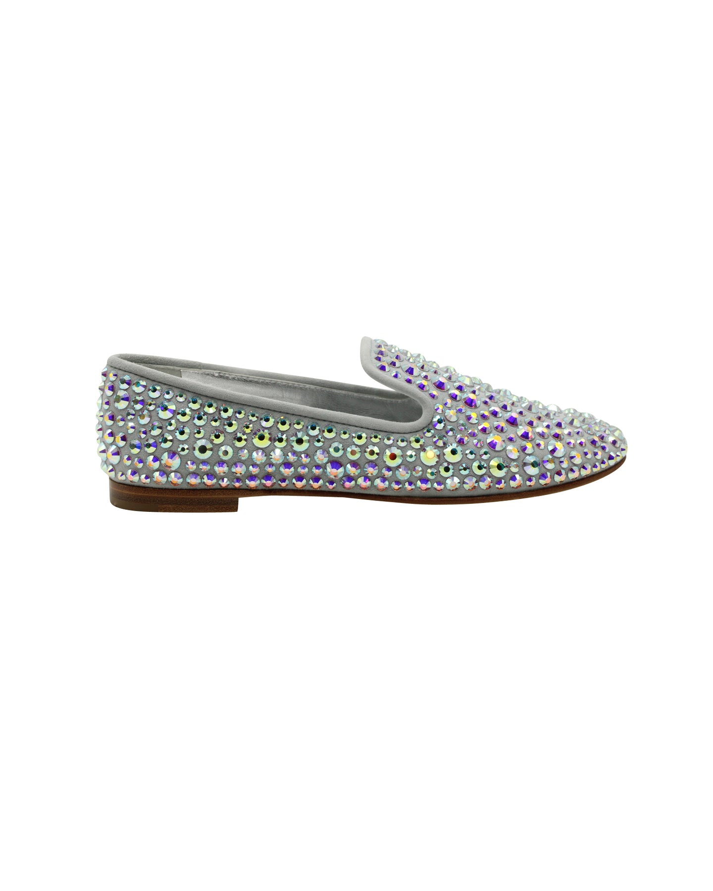Giuseppe Zanotti Beschlagene Smoking Pantoffeln aus grauem Wildleder