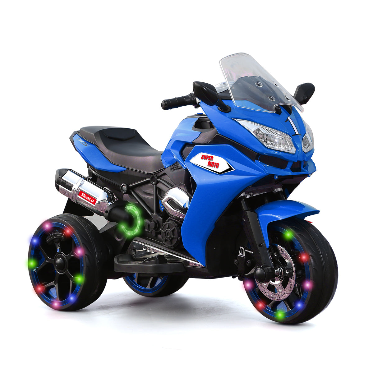 Streamdale 12V Kinder-Elektromotorrad mit drei Beleuchtungsrädern