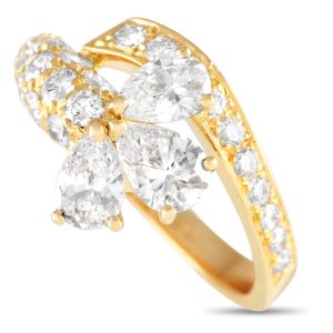 Cartier 18 K Gelbgold 1,50 ct Diamant-Bypass-Ring CA02-051424