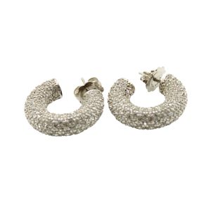 Amina Muaddi Cameron Crystal-Embellished Ohrringe aus Silber Metall 7703702208572