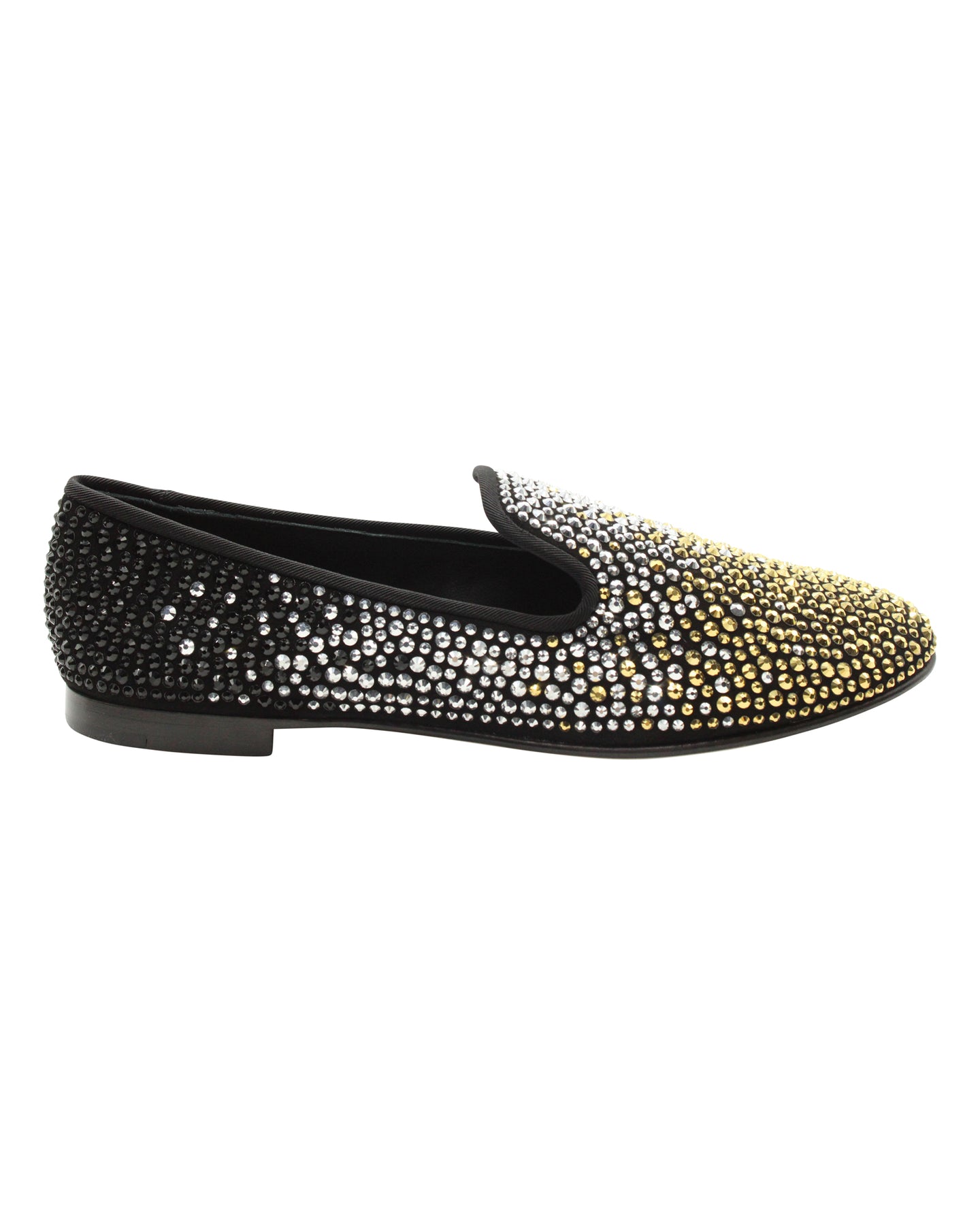 Giuseppe Zanotti Beschlagene Smoking Pantoffeln aus schwarzem Wildleder