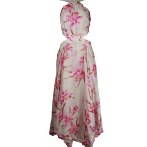 Zimmermann Asymmetrisch geschnittenes Midikleid aus Leinen mit Blumenmuster