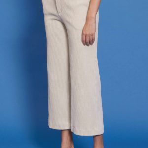 Bruna Corduroy Hose aus neutralem Elfenbein