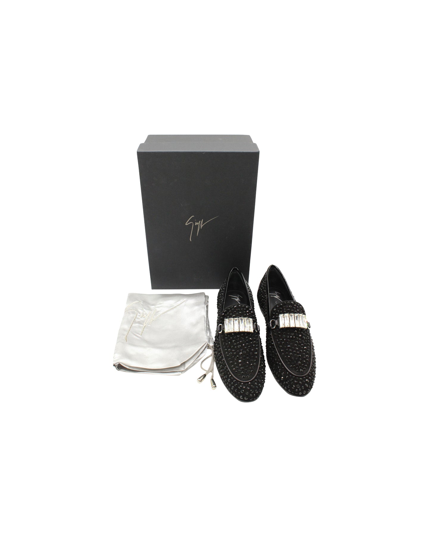 Giuseppe Zanotti Verzierte Slipper aus schwarzem Wildleder