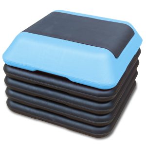 Streamdale Höhenverstellbare Step Aerobic Plattform Fitness Equipment Stepper Trainer Übung Schritt Plattform mit 4 Riser Blau