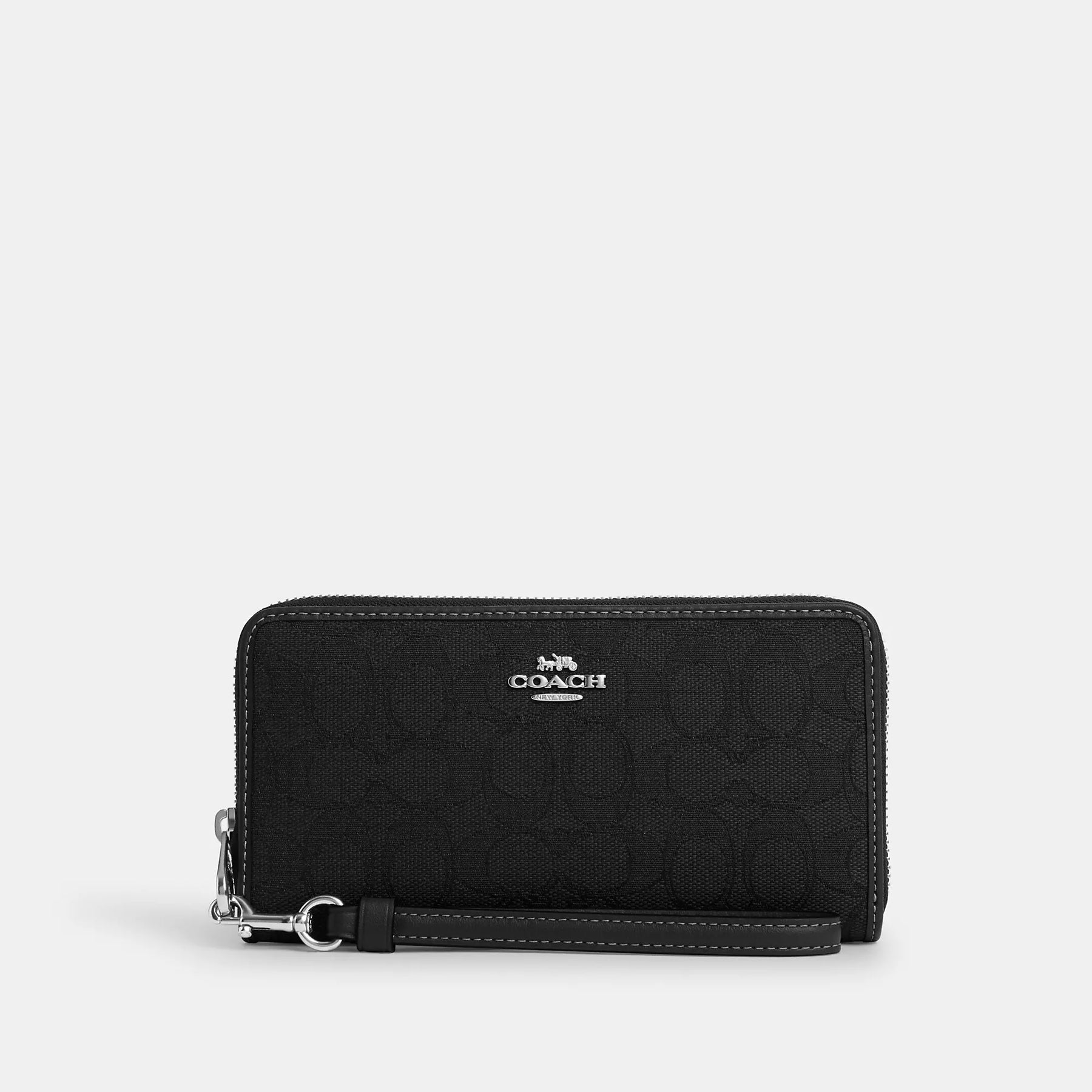 Coach Outlet Langes Portemonnaie mit Reißverschluss in Signature Jacquard