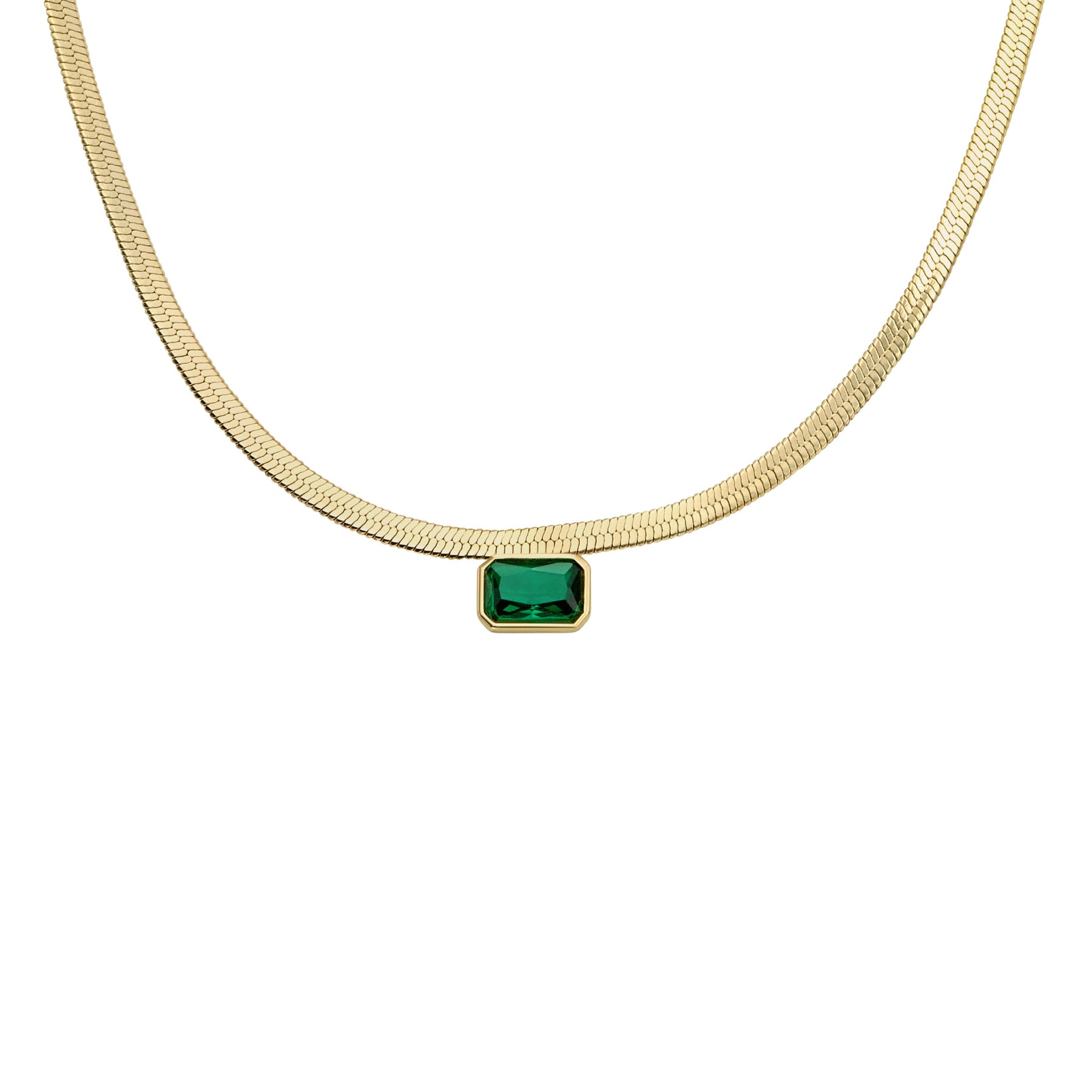 Fossil Evergreen Gems für Damen Emerald Grüne Kristall Kette Halskette