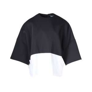 Jacquemus Le T-Shirt Chemise Colorblock T-Shirt aus marineblauer Baumwolle 7704385716284