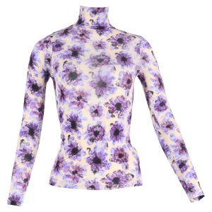 Ulla Johnson Aurelia Turtleneck Top in Blumendruck Rayon 7833140527164
