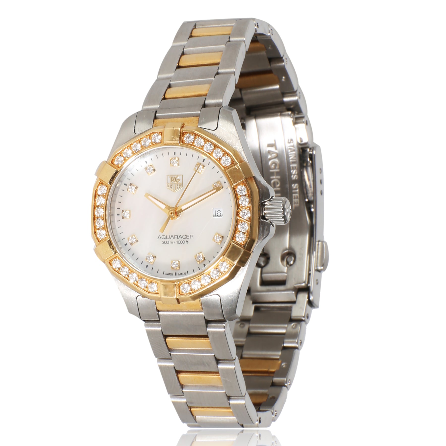 Tag Heuer Aquaracer WAY1453. BD0922 Damenuhr aus 18kt Edelstahl/Gelb
