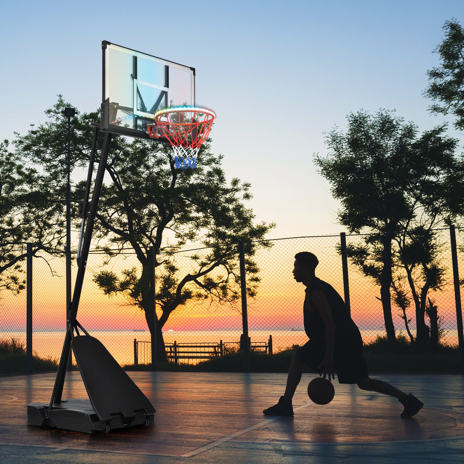 Streamdale höhenverstellbares LED Basketballkorb System