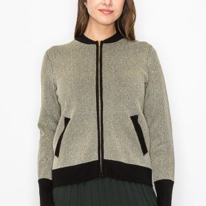 Gold schimmer zip-up Jacke 7833080954940