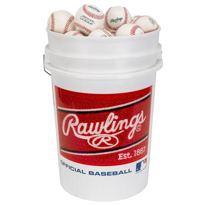 Rawlings 6 Gallonen Eimer mit 30 ROLB1X Baseballs