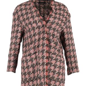 Isabel Marant Hahnentritt-Tweed-Jacke aus roter Wolle