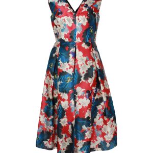 Erdem Loren Pleated Midikleid in mit Blumenmuster bedruckter Seide 7703707156540