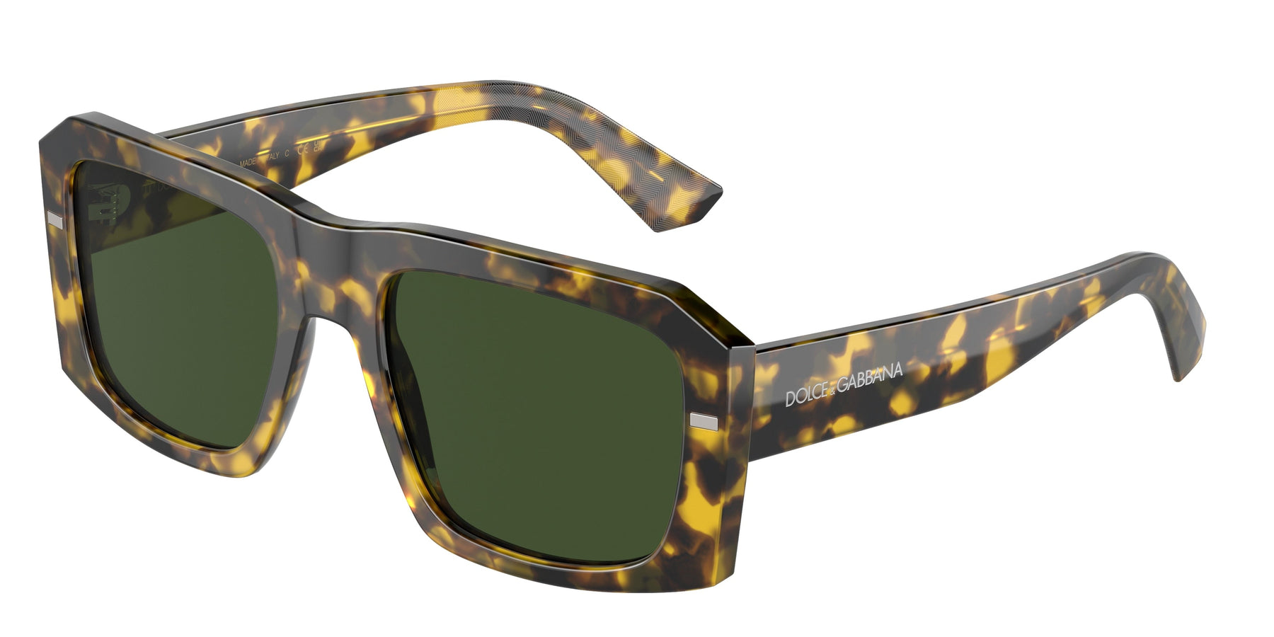 Dolce & Gabbana 54mm Havana gelbe Sonnenbrille für Herren