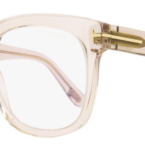 Tom Ford Damen blaue Block Brille TF5537B 072 transparente Rose 52mm