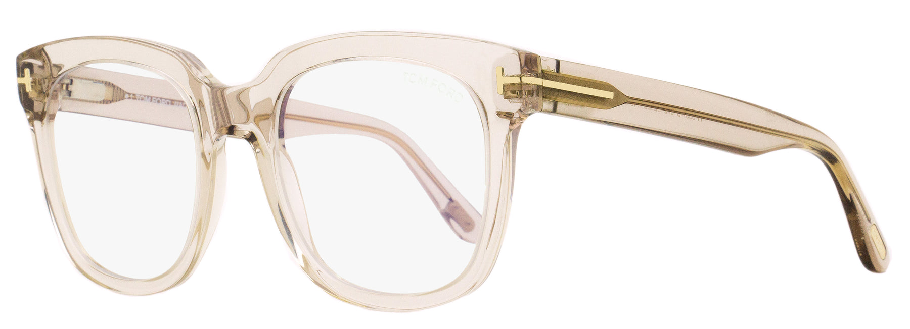 Tom Ford Blaue Block Brillen für Damen TF5537B 072 Transparent Rose 52mm