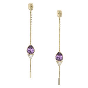Fossil Damen Ohr Party Amethyst lila und klar Kristall Tropfen Ohrringe