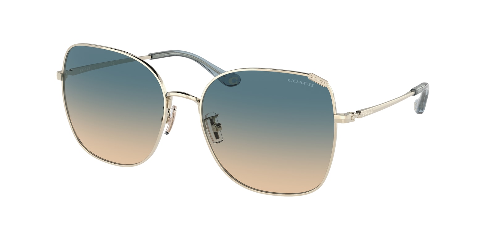 Coach Damen 57mm Shiny hell Gold Sonnenbrille
