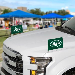 Fanmats New York Jets Ambassador Car Flags – 2 Pack mini auto flags, 4′′ x 6′′