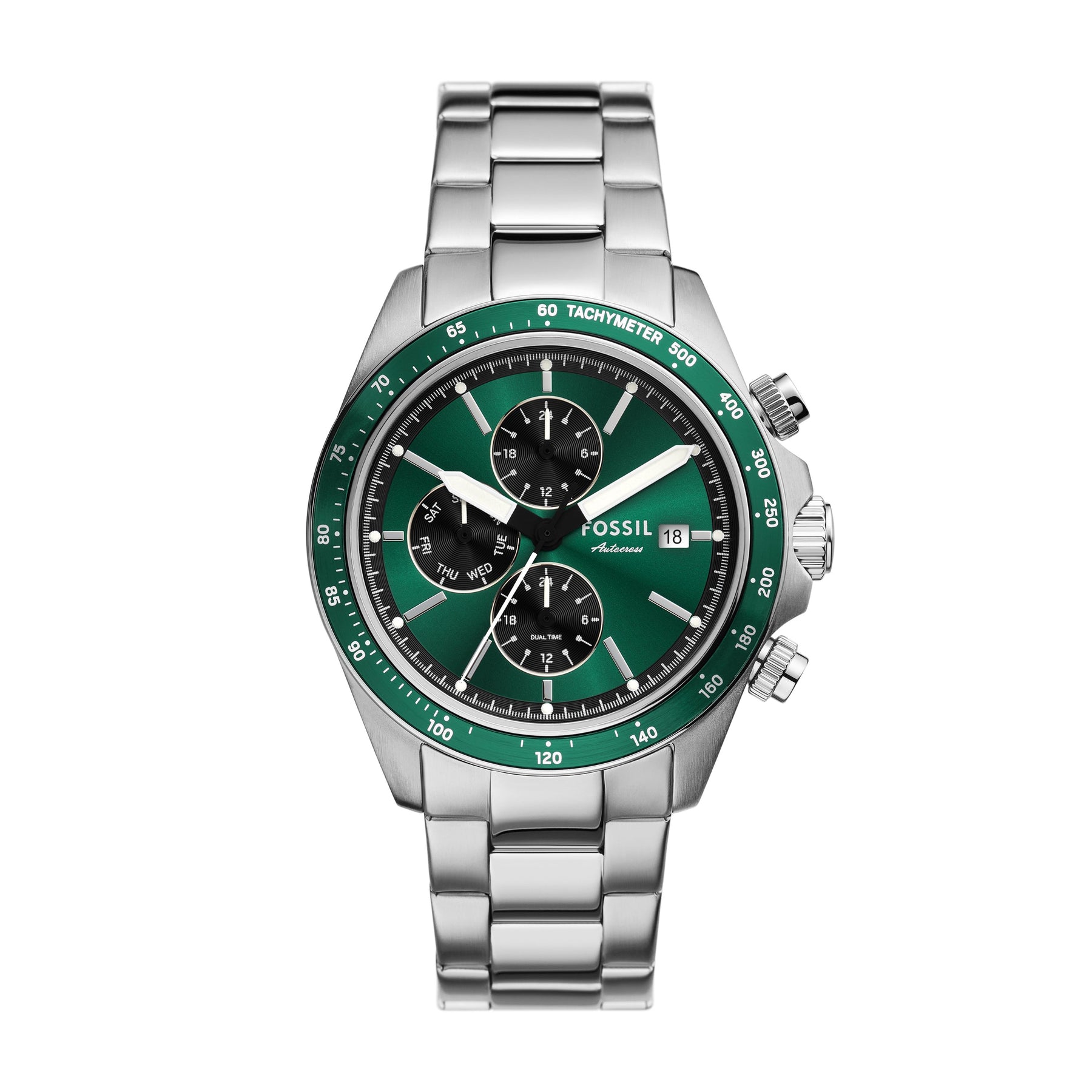 Fossil Herren Autocross Multifunktionsuhr aus Edelstahl