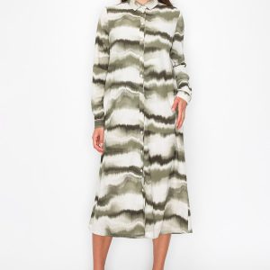 grün und weiß Welle Kleid 7832998936636