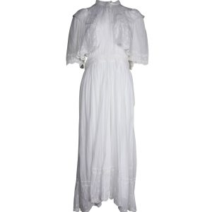Isabel Marant Etoile Leola gekräuselte Broderie angalaise Midikleid aus weißer Baumwolle 7703704109116