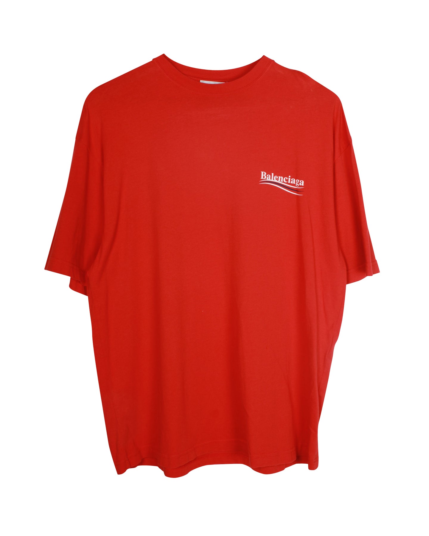 Balenciaga Political Campaign Logo T-Shirt aus roter Baumwolle