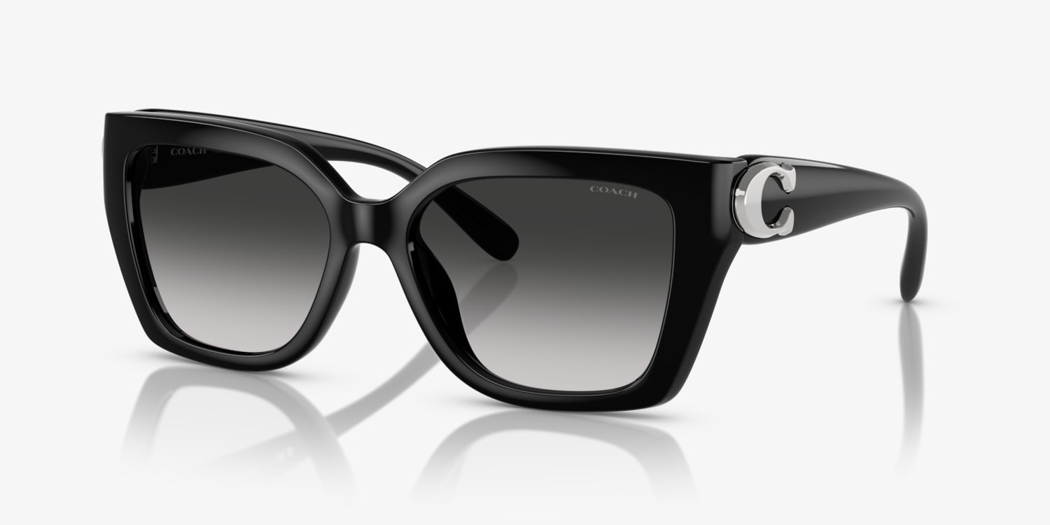 Coach 55mm schwarze Sonnenbrille für Damen