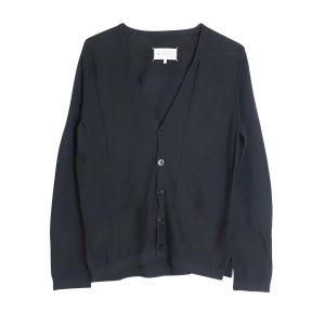 Maison Margiela Buttoned Strickjacke aus schwarzer Baumwolle