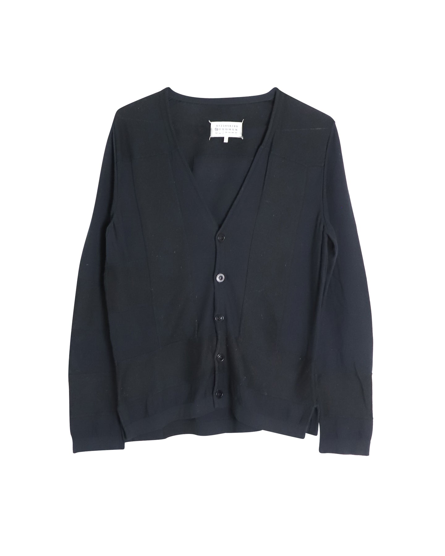 Maison Margiela Strickjacke mit Knöpfen aus schwarzer Baumwolle